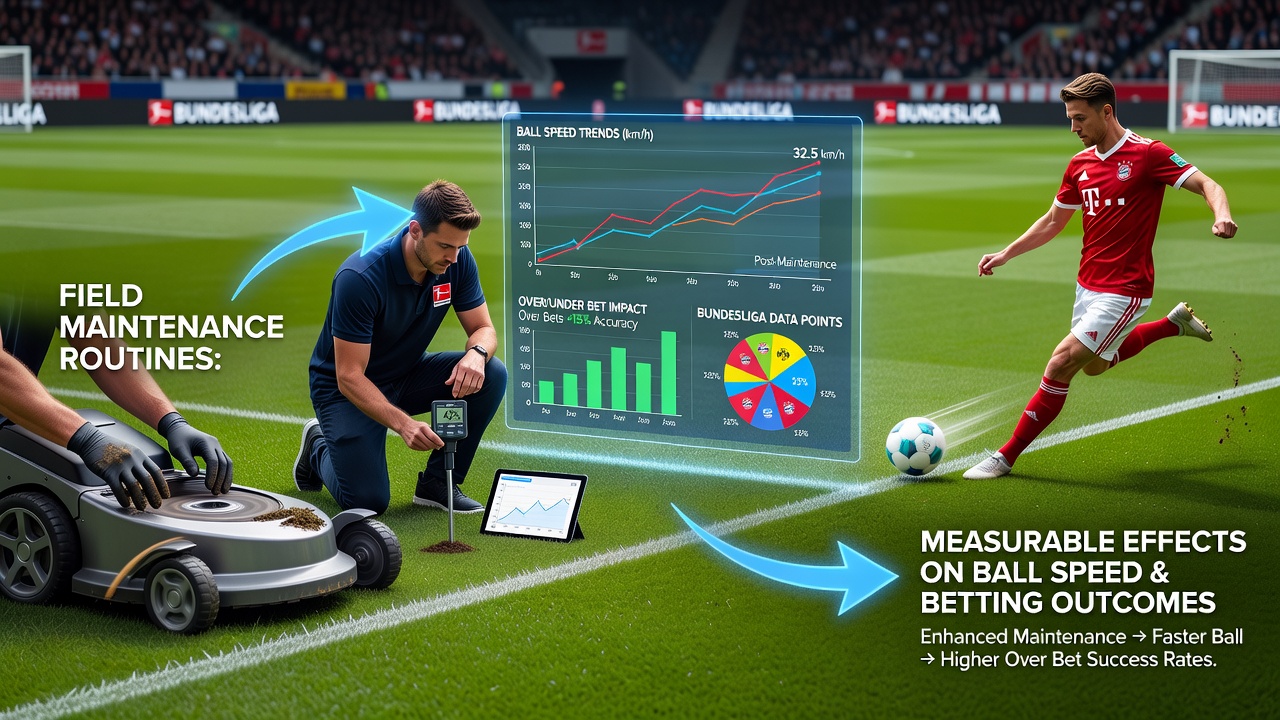 Ballrolltest auf gepflegtem Rasen mit Messinstrumenten