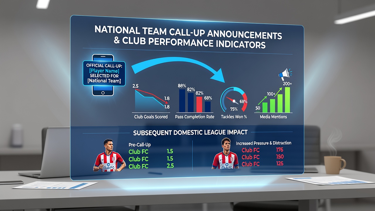 Vergleich von Performance-Diagrammen vor und nach Nationalmannschafts-Call-ups