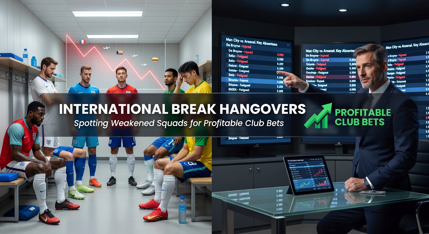 Fußballspieler nach internationaler Pause mit sichtbarer Erschöpfung auf dem Platz, während Trainer frustriert zuschaut